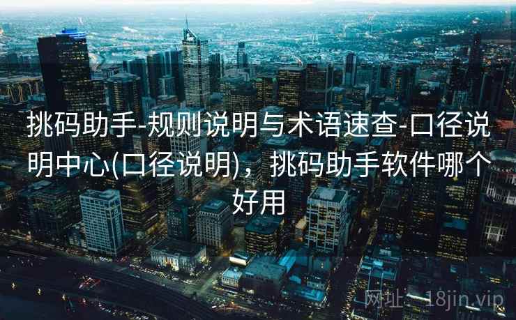 挑码助手-规则说明与术语速查-口径说明中心(口径说明),挑码助手软件哪个好用
